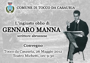 Tocco da Casauria ricorda il concittadino Gennaro Manna, scrittore, critico, saggista, nel novantesimo anniversario della sua nascita